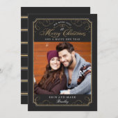 クラシッククリスマスカードをスクロール/ホリデーフォトカード シーズンカード (正面/裏面)