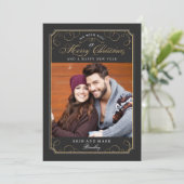 クラシッククリスマスカードをスクロール/ホリデーフォトカード シーズンカード (スタンド正面)