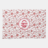 クラシッククリスマスキャンディーケーンカー キッチンタオル (横)