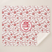 クラシッククリスマスキャンディーケーンカー シェルパブランケット (正面(横))