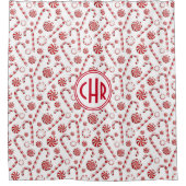 クラシッククリスマスキャンディーケーンカー シャワーカーテン (正面)