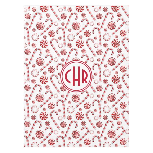 クラシッククリスマスキャンディーケーンカー テーブルクロス (正面)