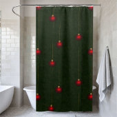 クラシッククリスマスグリーンと赤シャワーカーテン シャワーカーテン