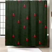 クラシッククリスマスグリーンと赤シャワーカーテン シャワーカーテン