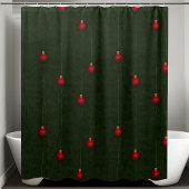 クラシッククリスマスグリーンと赤シャワーカーテン シャワーカーテン