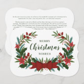 クラシッククリスマスグリーンリースホリデーカード シーズンカード (正面/裏面)