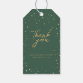 クラシッククリスマスグリーン金ゴールドベビーシャワーありがとう ギフトタグ (正面)