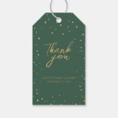 クラシッククリスマスグリーン金ゴールドベビーシャワーありがとう ギフトタグ (裏面)