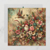 クラシッククリスマスサンタグリーティングカード (正面/裏面)