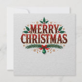 クラシッククリスマスサンタグリーティングカード (裏面)