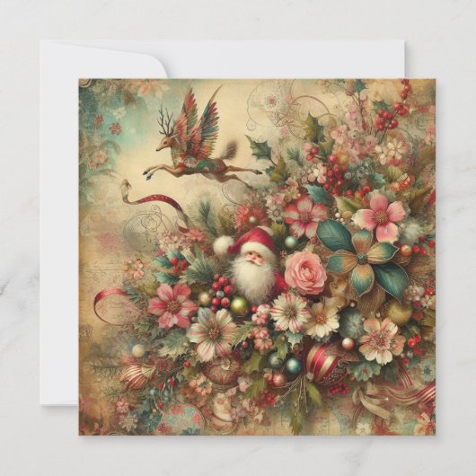 クラシッククリスマスサンタグリーティングカード (正面)