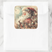 クラシッククリスマスサンタスティッカー スクエアシール (バッグ)