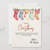 クラシッククリスマスストッキングカスタムクリスマス シーズンカード (正面)