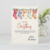 クラシッククリスマスストッキングカスタムクリスマス シーズンカード (スタンド正面)