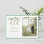 クラシッククリスマスストッキングガーランドヴィンテージ写真 シーズンカード (スタンド正面)