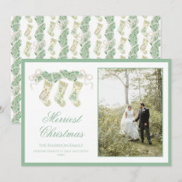 クラシッククリスマスストッキングガーランドヴィンテージ写真 シーズンカード