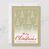 クラシッククリスマススノーウィーパインズフラットホリデーカード シーズンカード (正面)