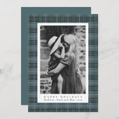 クラシッククリスマスダスティブループレイド写真 シーズンカード (正面/裏面)