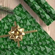 クラシッククリスマスツリーパターングリーンスパークル