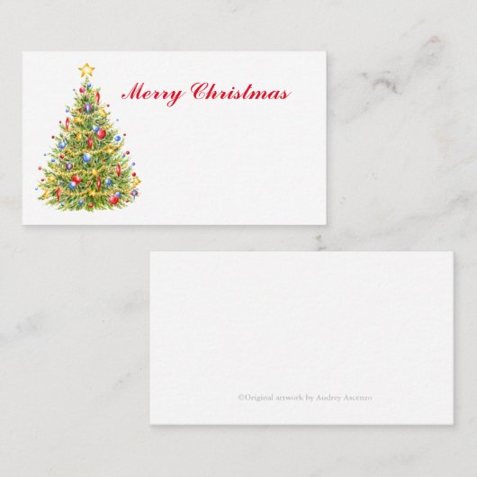 クラシッククリスマスツリーフラット座席表 プレイスカード (正面/裏面)