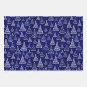 クラシッククリスマスツリー輝くパターン ラッピングペーパーシート (正面2)