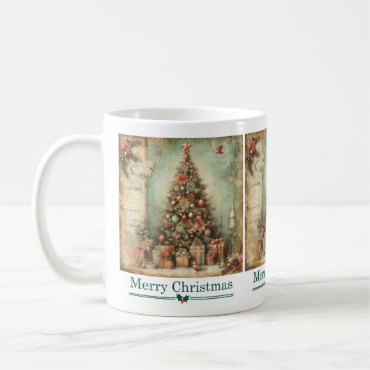 クラシッククリスマスツリー コーヒーマグカップ (左)