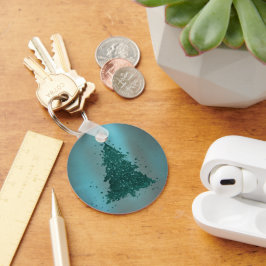 クラシッククリスマスツリー |ゴージャスはっきりしたケリーグリーン キーホルダー