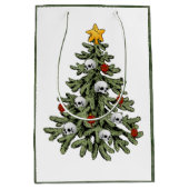 クラシッククリスマスツリー |ゴージャスはっきりしたケリーグリーン ミディアムペーパーバッグ (正面)