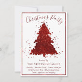 クラシッククリスマスツリー |リッチクリムゾンレッドパーティー シーズンカード (正面)
