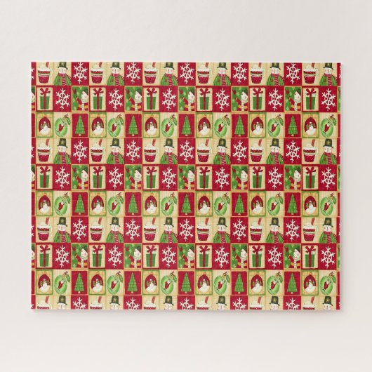 クラシッククリスマスパターン ジグソーパズル (横)