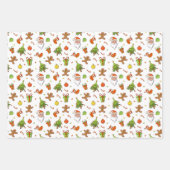 クラシッククリスマスパターン ラッピングペーパーシート (正面)