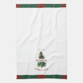 クラシッククリスマスパーソナライズされたツリー名 キッチンタオル (縦)