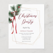 クラシッククリスマスパーティーフレーム予算招待状 (正面)