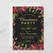 クラシッククリスマスパーティーポかわいらしインセチア 招待状 (正面)