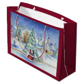 クラシッククリスマスビレッジ抱き枕 ラージペーパーバッグ (裏面アングル)