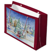 クラシッククリスマスビレッジ抱き枕 ラージペーパーバッグ (正面アングル)