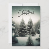 クラシッククリスマスフォレストのギフトカード 招待状 (正面)