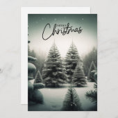 クラシッククリスマスフォレストのギフトカード 招待状 (正面/裏面)