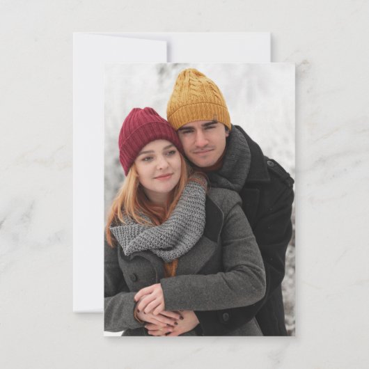 クラシッククリスマスフローラクレストモノグラム結婚ズ セーブザデート (裏面)