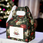 クラシッククリスマスフローラクレストモノグラム結婚ズ フェイバーボックス