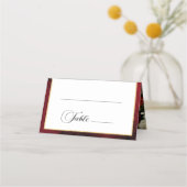 クラシッククリスマスフローラクレストモノグラム結婚ズ プレイスカード (正面)