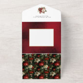 クラシッククリスマスフローラクレスト写真 オールインワン招待状 (外側)