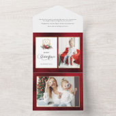 クラシッククリスマスフローラクレスト写真 オールインワン招待状 (内側)