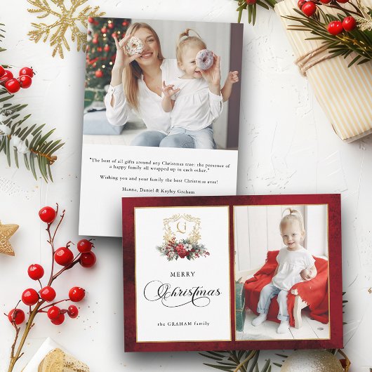 クラシッククリスマスフローラクレスト写真 シーズンカード