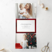 クラシッククリスマスフローラクレスト写真 三つ折りクリスマスカード (内部)
