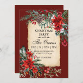 クラシッククリスマスフローラパーティー 招待状 (正面/裏面)