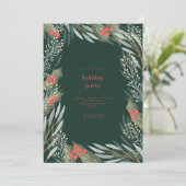 クラシッククリスマスフローラフレームホリデーパーティー 招待状 (スタンド正面)