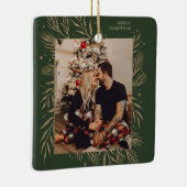 クラシッククリスマスフローラフレーム写真金属装飾品 セラミックオーナメント (右)