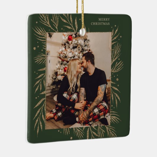 クラシッククリスマスフローラフレーム写真金属装飾品 セラミックオーナメント (右)