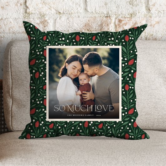 クラシッククリスマスフローラフレーム写真 クッション